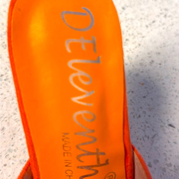 Deleventh women’s orange 4” open toed high heels size 7 - Picture 1 of 4